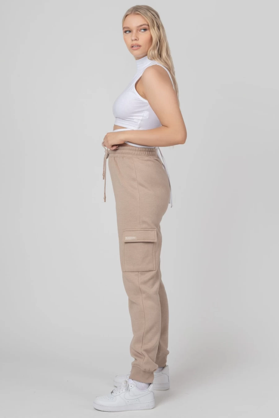 Women's Taupe Cargo Joggers by Public Desire - Lightweight Comfort & Style