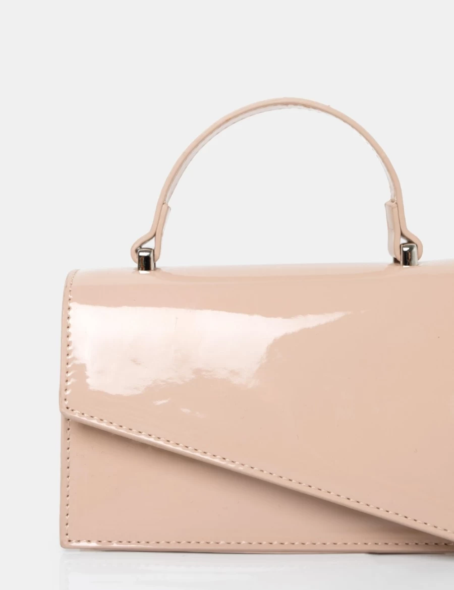 Public Desire Women's Nude Penny Patent Leather Mini Crossbody Bag