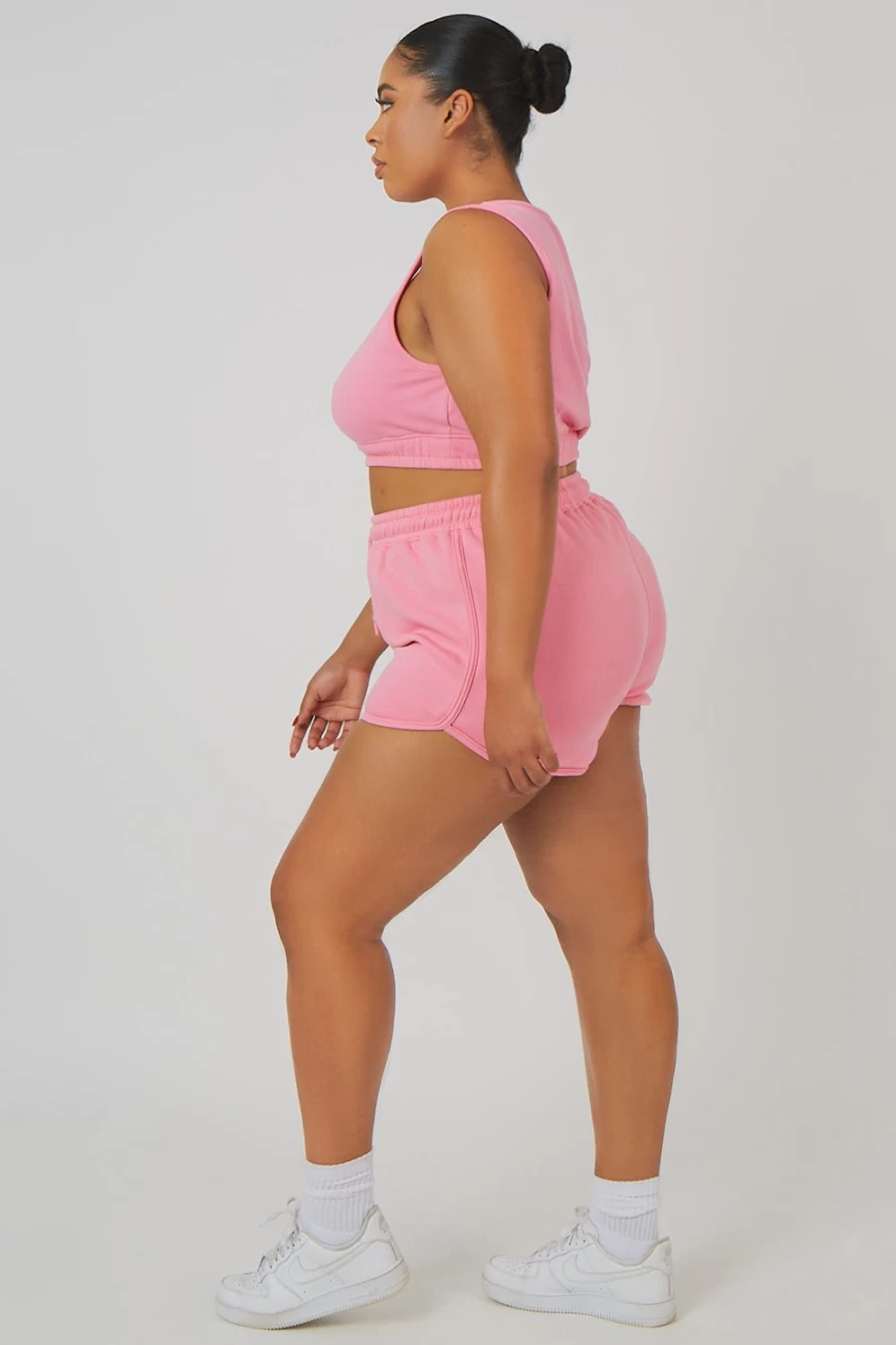 Public Desire Women's Pink Curve Booty Shorts - Sexy High Waisted Stretchy Shorts