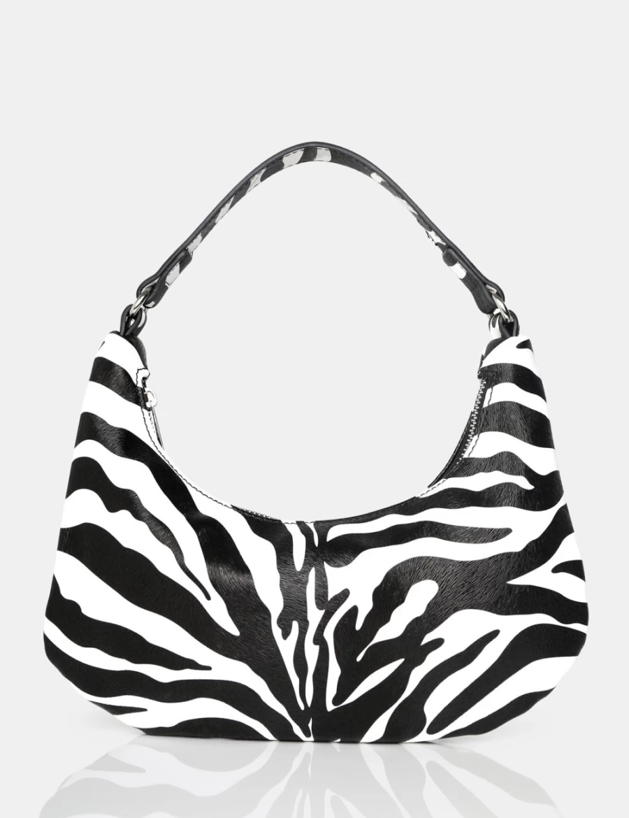 Public Desire Women's Shiloh Zebra PU Monochrome Shoulder Bag