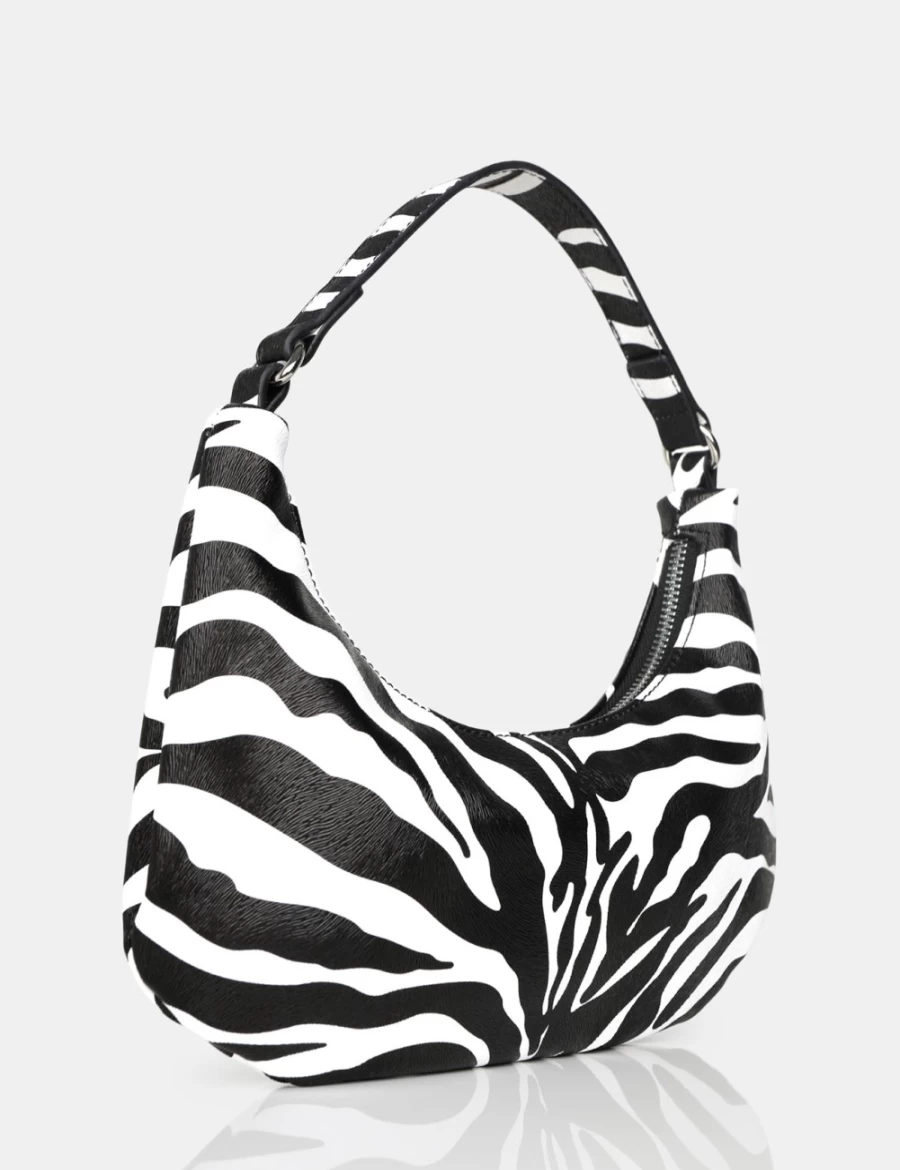 Public Desire Women's Shiloh Zebra PU Monochrome Shoulder Bag