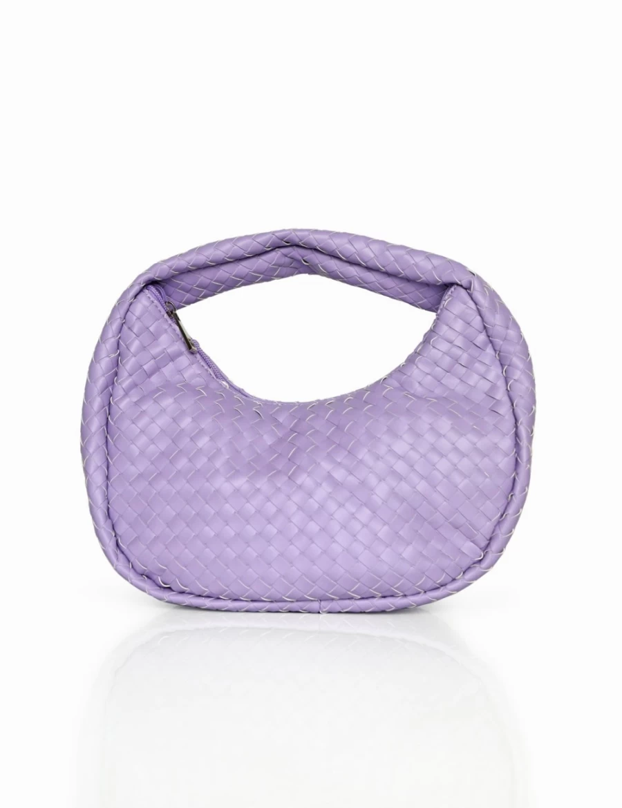 Public Desire Women's Lilac Woven PU Grab Bag - Stylish Capsian Design