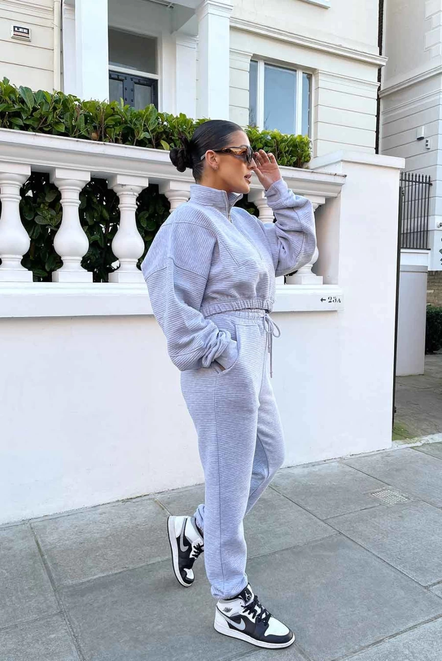 Women's Grey Oversized Rib 90s Joggers by Public Desire - High-Waisted Comfortable Lounge Pants
