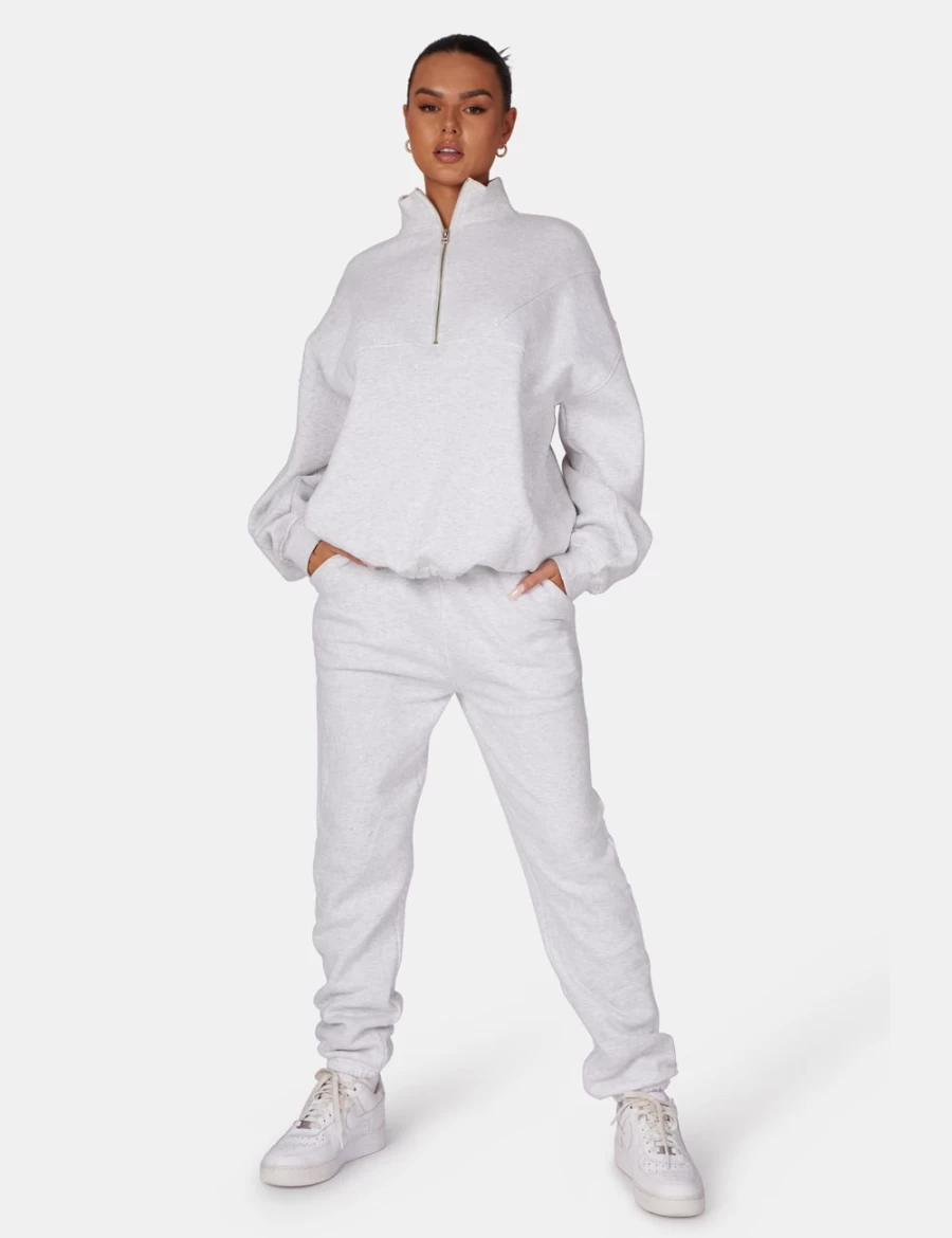 Public Desire Women's 90s Oversized Joggers in Marl Oatmeal - Vintage High-Waisted Comfort Pants