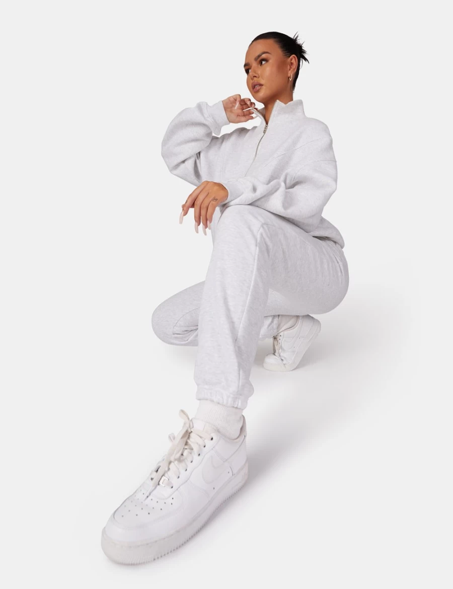 Public Desire Women's 90s Oversized Joggers in Marl Oatmeal - Vintage High-Waisted Comfort Pants