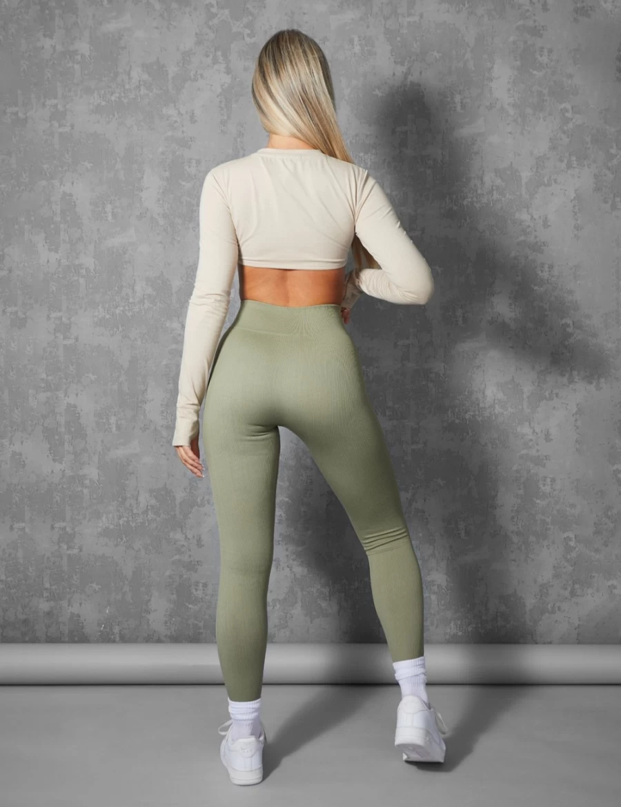 Public Desire Women's Stone Long Sleeve Underbust Crop Top