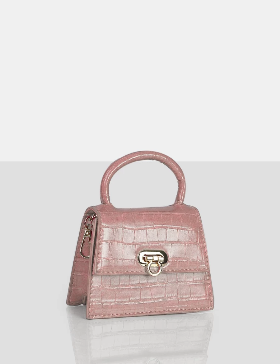 Public Desire Women's Pink Lilly Textured Mini Bag - Stylish Crossbody Purse for Women
